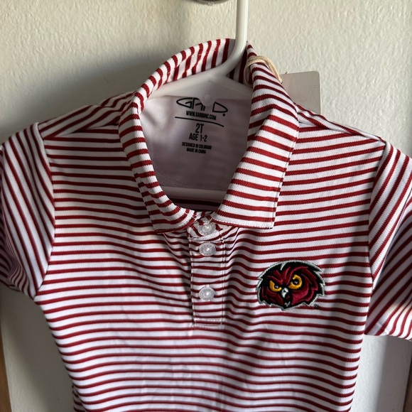 New Toddler Temple Owls Striped Polo Logo Front Temple University by Garb Inc - Picture 6 of 13